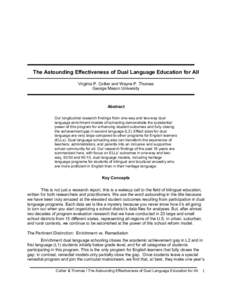 The Astounding Effectiveness of Dual Language Education for All