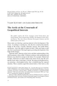 International relations / Arctic Ocean / Canada–Russia relations / Canada–United States relations / Russia–United States relations / Arctic cooperation and politics / Northern Sea Route / Polar ice packs / Arctic policy of the United States / Physical geography / Extreme points of Earth / Arctic