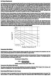 Air Volume Requirement Air conditioning systems are engineered with a specific amount of indoor air passing across the surface of the evaporator coil. The amount of air is measured in cubic feet per minute. (CFM) Residen