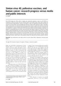 Simian virus 40, poliovirus vaccines, and human cancer: research progress versus media and public interests
