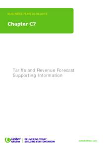 BUSINESS PLANChapter C7 Tariffs and Revenue Forecast Supporting Information