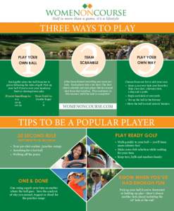 THREE WAYS TO PLAY[removed]PLAY YOUR  TEAM