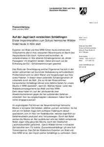 PM- Importmarathon in Köln  zum Schutz der heimischen Wälder - Wald und Holz NRW