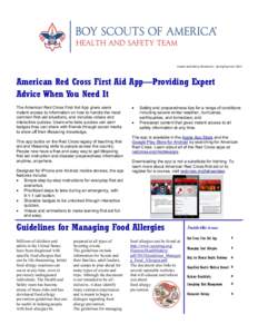 Health and Safety Newsletter, Spring/SummerAmerican Red Cross First Aid App—Providing Expert Advice When You Need It The American Red Cross First Aid App gives users instant access to information on how to handl