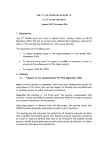 2003 EXECUTIVE SUMMARY REPORT  WARN  MEETING