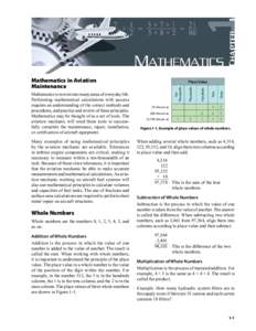 Mathematics in Aviation Maintenance Many examples of using mathematical principles by the aviation mechanic are available. Tolerances in turbine engine components are critical, making it