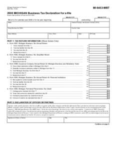Reset Form  MI-8453-MBT Michigan Department of Treasury[removed]Rev[removed])