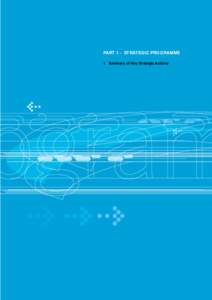 PART 1 - STRATEGIC PROGRAMME 1 Summary of Key Strategic Actions Chapter 1 Key Strategic Actions  page 3