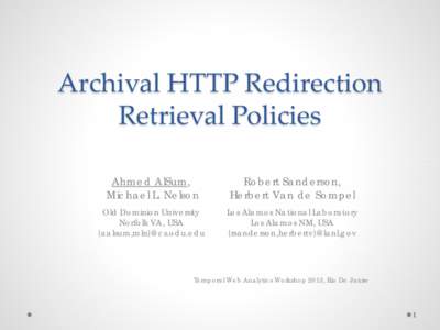 Archival HTTP Redirection Retrieval Policies