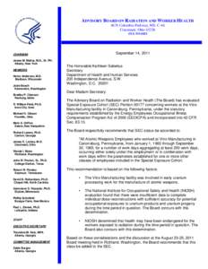 ADVISORY BOARD ON RADIATION AND WORKER HEALTH[removed]Columbia Parkway, MS: C-46 Cincinnati, Ohio 45226