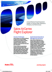 Product Profile  A Cost-Effective Aircraft Situational Display To Improve Flight Operations Efficiency And Performance