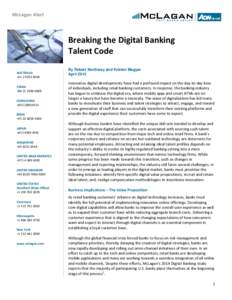 McLagan Alert  Breaking the Digital Banking Talent Code AUSTRALIA +