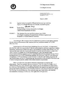 U.S. Department of Justice Civil Rights Division Assistant Attorney General 950 Pennsylvania Avenue. NW - RFK Washington. DC 20530