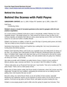 Behind the Scenes with Patti Payne - Puget Sound Business Journal