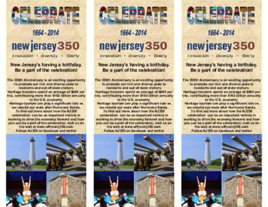 New Jersey’s having a birthday. Be a part of the celebration! New Jersey’s having a birthday. Be a part of the celebration!