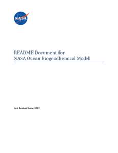 README Document for NASA Ocean Biogeochemical Model