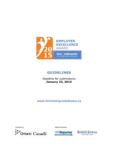 GUIDELINES Deadline for submissions January 23, 2015 www.hireimmigrantottawa.ca