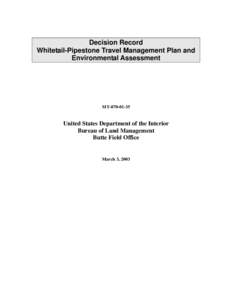 Microsoft Word - Whitetail-Pipestone ROD.doc