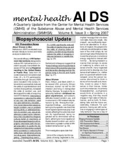 Mental Health Aids. Spring 2007.