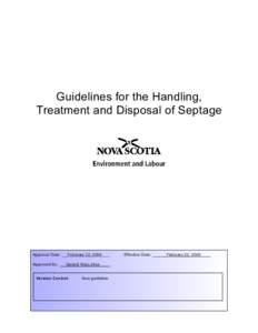 Guidelines for the Handling, Treatment and Disposal of Septage