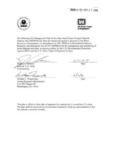 United States / Code of Federal Regulations / Dredging / United States Army Corps of Engineers / United States Environmental Protection Agency / Landfill / Title 40 of the Code of Federal Regulations / Ocean pollution / Marine Protection /  Research /  and Sanctuaries Act / Environment