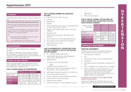 Hypertension (HT) STEP 2) RECORD NUMBER OF OTHER RISK FACTORS SCREENING