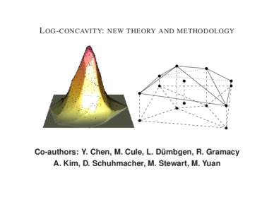 L OG - CONCAVITY: NEW THEORY AND METHODOLOGY  Co-authors: Y. Chen, M. Cule, L. Dumbgen, ¨ R. Gramacy A. Kim, D. Schuhmacher, M. Stewart, M. Yuan