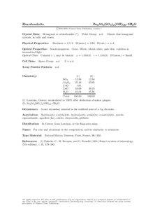 Natural resources / Sulfate minerals / Carbonates / Smithsonite / Hydrozincite / Aurichalcite / Gibbsite / AL6 / Cyanotrichite / Crystallography / Chemistry / Carbonate minerals