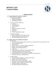 Page |1  BONENT CHT Content Outline I. Patient Care (45%) A. Evaluate Patient Pre and Post Treatment