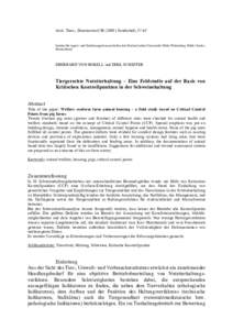 Welfare conform farm animal housing – a field study based on Critical Control Points from pig farms [in German]