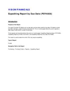 Expediting Report by Due Date