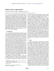 GEOPHYSICAL RESEARCH LETTERS, VOL. 37, L20811, doi:[removed]2010GL044606, 2010  Radiative fluxes at high latitudes Xiaolei Niu,1 Rachel T. Pinker,1 and Meghan F. Cronin2 Received 6 July 2010; revised 24 August 2010; accep