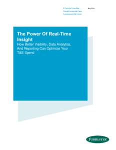 A Forrester Consulting Thought Leadership Paper Commissioned By Concur The Power Of Real-Time Insight