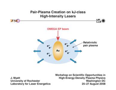 Pair-Plasma Creation on kJ-class High-Intensity Lasers FSC OMEGA EP beam  e+ –