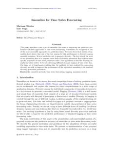 JMLR: Workshop and Conference Proceedings 39:360–370, 2014  ACML 2014 Ensembles for Time Series Forecasting Mariana Oliveira