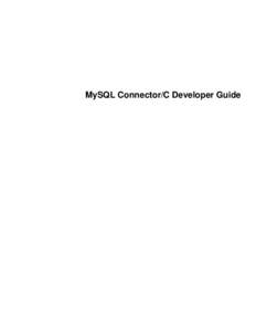 MySQL Connector/C Developer Guide