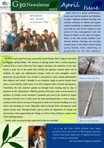 G30 Newsletter2013  April Issue April could be a month symbolizing a  G30 students