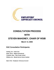 WSIB / Workplace Safety & Insurance Board / Steve Mahoney