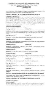 HUNTERDON COUNTY BOARD OF CHOSEN FREEHOLDERS Main Street County Complex, 2nd Floor, 71 Main Street Flemington, New Jersey[removed]February 15, 2011  The regular meeting of the Hunterdon County Board of Chosen Freeholders c