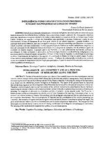 Paidéia, 2002,12(23), [removed]INTELIGÊNCIA COMO CONSTRUCTO E COMO PROCESSO: SUMÁRIO DAS PESQUISAS AO LONGO DO TEMPO