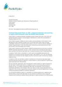 6 May 2013 Assistant Secretary National Inventory Systems and International Reporting Branch Land Division DIICCSRTE GPO Box 854