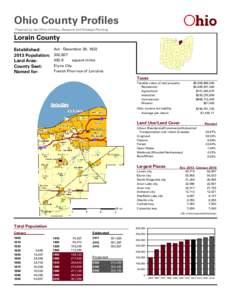 Ohio County Profiles Prepared by the Office of Policy, Research and Strategic Planning Lorain County Established: 2013 Population: