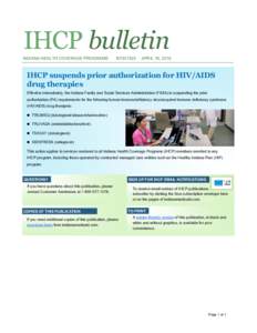 IHCP bulletin INDIANA HEALTH COVERAGE PROGRAMS BT201525  APRIL 16, 2015