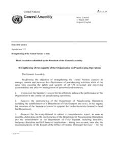 Military operations other than war / Peacekeeping / War / Department of Peacekeeping Operations / United Nations Security Council Resolution / United Nations peacekeeping / Peace / United Nations