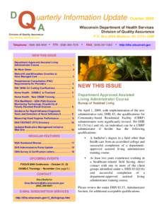 DQA Quarterly Information Update - October 2009