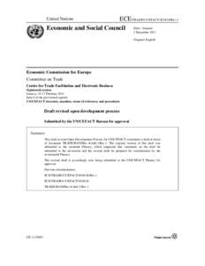 United Nations Economic and Social Council / Electronic commerce / UN/CEFACT / Technology / Trade facilitation / Terms of reference / United Nations Economic Commission for Europe / Deliverable / International trade / Business / Project management