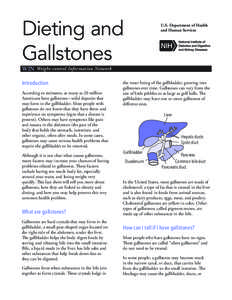 Dieting and Gallstones U.S. Department of Health and Human Services