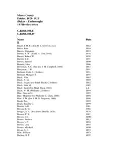 Moore County Estates, [removed]Baker – Yarborough) 19 Fibredex boxes C.R[removed]1C.R[removed]Name