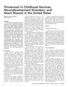 Thimerosal in Childhood Vaccines, Neurodevelopment Disorders, and Heart Disease in the United States