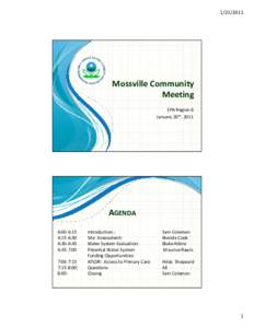 Mossville Community Meeting, January 20, 2011